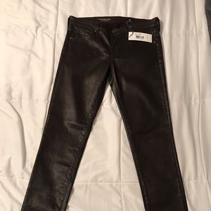 AG Dark Brown Coated Jeans